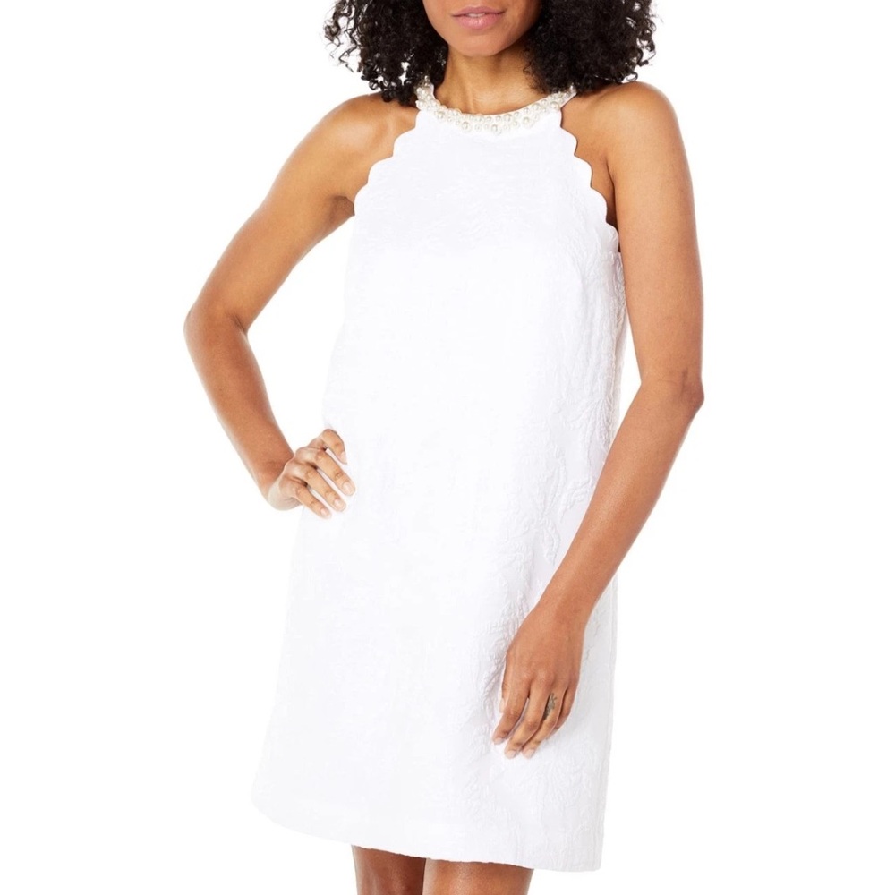 Lilly Pulitzer Tabby Stretch‎ Shift Dress in Resort White Pineapple Pucker